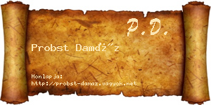 Probst Damáz névjegykártya